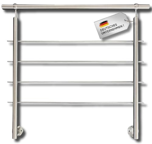 Edelstahl Geländer Markengeländer Buchetmann2, Handlauf Treppengeländer Balkongeländer bis 6m am Stück, Querstäbe V2A Treppe Balkon Aufgesetzte und Seitliche Montage