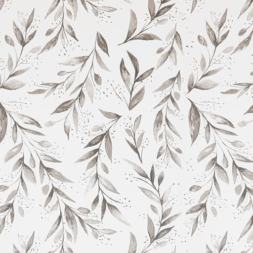 AMIGO Papel Pintado Autoadhesivo Despegable con Hojas Negras y Diseño de Salvia - Estilo Granja Moderno para Cocina, Dormitorio o Paredes Decorativas 44.5x500cm