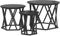 vidaXL black oak coffee table - modern round table with engineered wood & metal for living room/office - 90 cm x 45 cm
