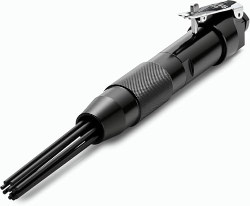 Escalador de aguja alimentado por aire, removedor de pintura removedor de óxido con aguja de aire compacta de 3 mm/12 piezas, herramientas mecánicas de limpieza de escoria de soldadura