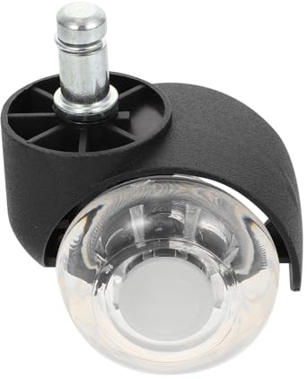 DIYEAH Rotella per Sedia Ufficio Doppia in Cristallo Trasparente Ruota Girevole Resistente e Silenziosa per Mobili Casa e Poltrone Supporto Stabile e Usura Elevata