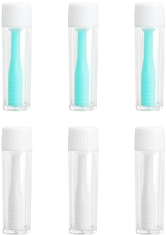 KQDRAVINE 6 Pcs Contact Lens Remover Tool, Silicone Suction Contact Lens Applicator with Storage Case for Daily and Travel（White and Green）
