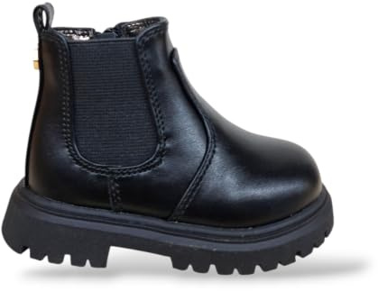 Cult Young Stivaletto Bimba, Chelsea Boot Sintetico, Slip-on, Suola 2 cm, Nero