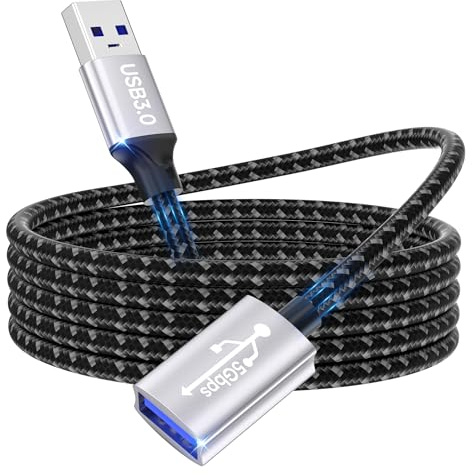 Cavo di prolunga USB 3.0 3M,5Gbps Cavo di prolunga USB A ad A c avo di prolunga USB per chiavetta USB,lettore schede,tastiera,scanner,stampante,mouse,fotocamera,cuffie,hub USB,stampante,webcam,PS5/4
