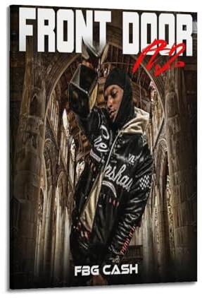 FBG CASH Stampa di copertina dell'album con autografo, copertina dell'album musicale, pop hip hop, cantante rap, star, poster estetico su tela da parete per ragazze e ragazzi, decorazione per