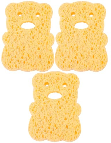 VICASKY Lot de 3 Éponges de Bain Naturelles en Fibres Absorbantes, Taille Moyenne, sans Additifs Chimiques, pour Bébé et Adulte, Adaptées la Bain Quotidien, Exfoliantes et Écologiques