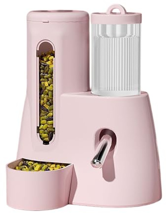 Distributeur d'eau et de Nourriture 2 en 1 pour Lapins, cochons d'Inde, hérissons, Hamsters et Autres Petits Animaux. Grande capacité. Convient également aux Cages. (One Size)