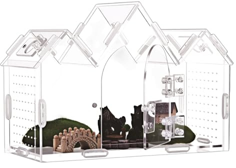 ZWTPGKRD High Visual Ventilated Reptiles Habitat for Easy Pet Acrylic Shelter Terrarium Box for Observation Reptiles Habitat House