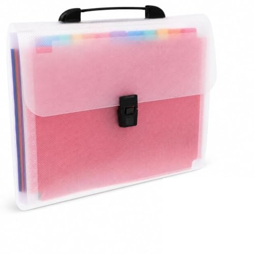 GLEAVI Dossier Accordéon A4 Organisateur De Documents pour Bureau Trieur De Bureau Multi-Couches avec Poches De Rangement pour Factures Fichiers Et Petits Documents 33.00 X 24.00 X 3.00 Cm