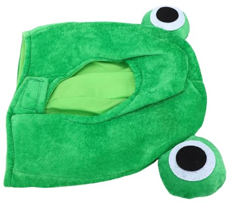 Haofy Gorro de Animal, Gorro Verde Divertido de Felpa de Poliéster con Ojos Grandes, Suave y Lindo para Disfraz de Cosplay para Accesorios Fotográficos, Fiestas, Halloween, Cumpleaños, Adultos y