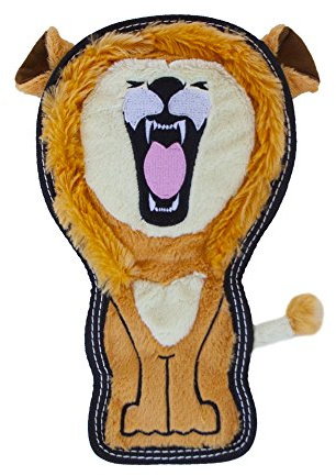 Outward Hound Tough Seamz Lion Plush Dog Toy, Medium