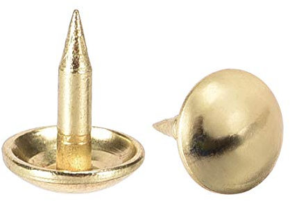 sourcing map Clou Tapissier Clou Ameublement Clou Meuble Punaise Pointe Tapissier Tapis Décoration 8mm Diamètre 10mm Hauteur Rond Pouce Doré pour Sofa Dosserets 100 Pcs