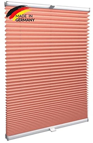 Gardinen21 Plissee nach Maß zum Kleben | Jalousien Rollo mit Klebefunktion | Sonnenschutz und Sichtschutz | Maßgefertige Fenster & Türen Rollos inRosa