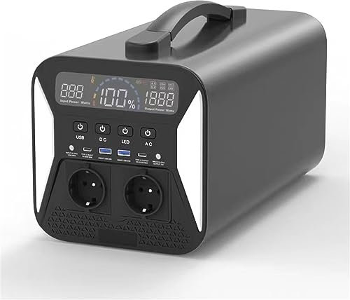 XGXHIN Centrale électrique Portable 1000 W Générateur Solaire Stockage d'énergie Mobile Batterie 1000 Wh avec AC/DC/USB/PD-Type-c/Port de Voiture/lumière SOS pour Camping Home Blackout