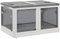 HOMCOM Caja de Almacenamiento Apilable con Tapa 69L Caja Organizadora Plegable con Ruedas Contenedor de Plástico con Acceso a 5 Lados 60x42x34 cm Blanco
