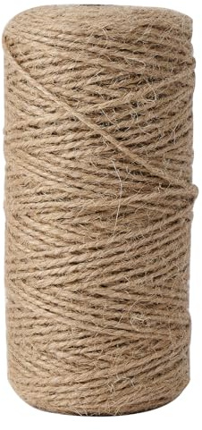 Meidansini Natürliche Jute-Schnur, 2mm 200m Juteschnur für Geschenkverpackungen Handwerk Pflanze Garten Weihnachten Handmade Arts Dekoration Schnur zum Verpacken Heimdekoration