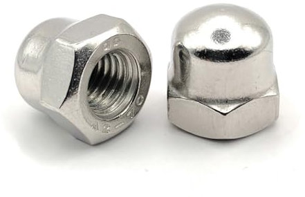 Ecrou Borgne Inox M6 | Ecrous Borgnes Hexagonal | Norme DIN 1587 en Acier Inoxydable A2-070 (V2A/304) | Ecrou capuchon Inox protection vis, boulons, tiges filetées Ø 6mm : LOT DE 5 Pcs - ProRaje