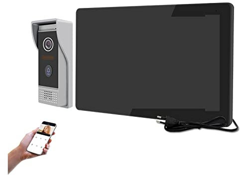 Trådlös videodörrklocka, Tuya 1080P Smart Video Dörrtelefon Video Intercom System Lägenhet Villa AHD FHD 1080P Videodörrklocka Full Touch Screen Säkerhet(P203M721B86-1080P)
