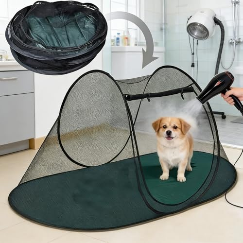 Outdoor Dogs Tent Two Door Pet Pen Tent Folding Pet Tent with Carry Bag Indoor Playpen Portable Exercise Tent for Kittens, Puppies, Rabbits and Other Small Animals (Black, M)