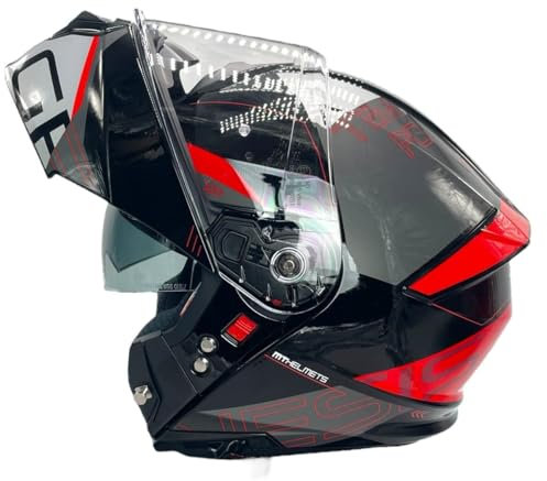 Casco Modular MT Helmet Genesis Sv Atempo B15 Brillo Gris y Rojo (M 57/58)