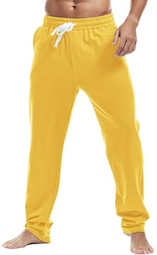 Amy Coulee Pantalon de jogging pour homme en coton pour course à pied, gym, pantalon de survêtement décontracté à jambe droite