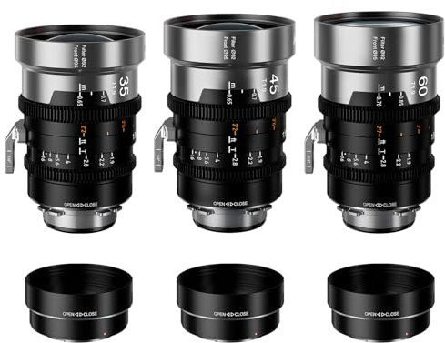 SIRUI IronStar T1.9 1.5X Lente Cinematográfico Anamórfico, 35mm/45mm/60mm de Enfoque Manual con Montura PL Nativa, Montura EF Intercambiable(Destello Neutral)