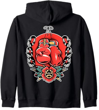 Gants de Boxe Rose Maillon de chaîne Sweat à Capuche