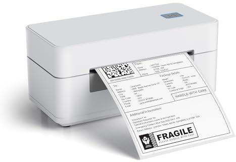 SupDesk DHL Bluetooth-etikettskrivare 4 x 6 fraktetiketter termisk skrivare för Shopify Etsy DPD UPS streckkod kompatibel med iOS, Android, Windows, Mac, Linux