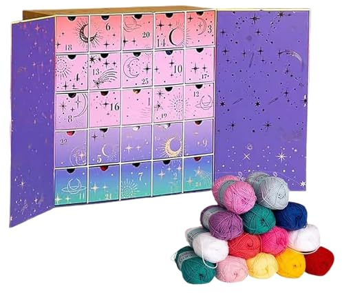 Calendrier De L'Avent Crochet Society 2025 : 25 Jours De Projets Avec Tutoriels, Calendrier De Noël DIY Avec Fil À Tricoter, CalendrierDe L'Avent Crochet 2025 Pour Maman, Petite Amie Et Grand-mère