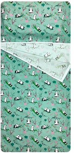 Sac de Couchage d'été brodé pour Les bébés de 2 à 6 Ans - Tissu 100% Coton - Made in Italy (Sac de Couchage Panda)