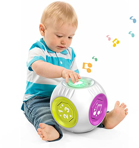 Talkfun Educational Toys for 1 Year Old Boy Girl, Learning Cube Musical Baby Toy 6-12-18 Month, Bilingual Birthday Gift for 1 Year Old Boy Girl