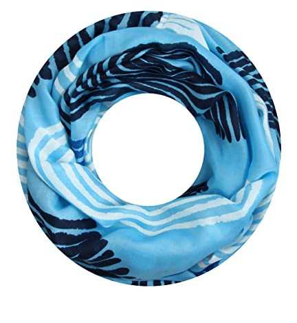 Majea Damen Loop Schal Schlauchschal Halstuch (880027) (blau 4)