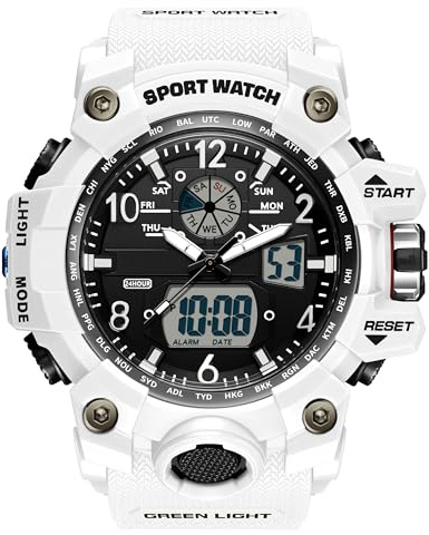 findtime Mens Military Watch Digital Analogue Watches Waterproof Sport Tactical Outdoor Wristwatch Big Face Alarm Stopwatch LED Wrist Watch for Men