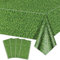 Hegbolke 4Pcs grünes Gras Tischdecken, 220x130cm rechteckige Gras Feld Tabelle Abdeckungen für Dschungel Woodland Golf Fußball Event Sport Party Supplies