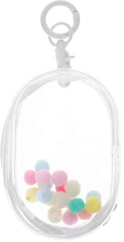 ifundom Bolsa Transparente para Exhibición de Muñecas de PVC con Diseño de Doble Cremallera, Llavero Portátil y Pom Pom, Adecuado para Coleccionistas y Figuras de Colección