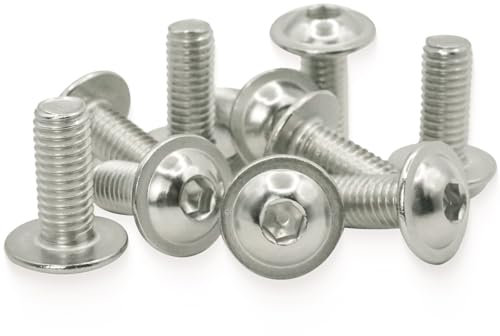 Schrauben M8, 10 Stück Linsenkopfschrauben Edelstahlschrauben M8 x 30mm A2 V2A 304 Rostfrei, MeHurr Innensechskant(ISK) Schrauben mit Flansch, Maschinenschrauben ISO7380-2, Schraube Vollgewinde