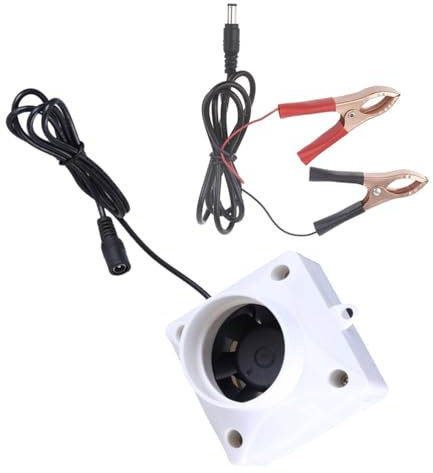 Eficiente ventilador de ventilación de conducto de 12 V y 50 mm con clip de batería, cable de alimentación para cocina, baño, garaje, extracción de aire interior