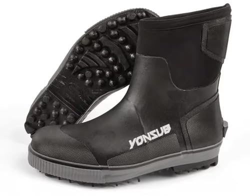 WYYHAA 9,Waterproof Neoprene Fishing Boots with Steel Studded Sole – High-Top Rock Wading Shoes for Men & Women, Anti-Slip Hiking Boots for Lure Fishing, Outdoor Trekking