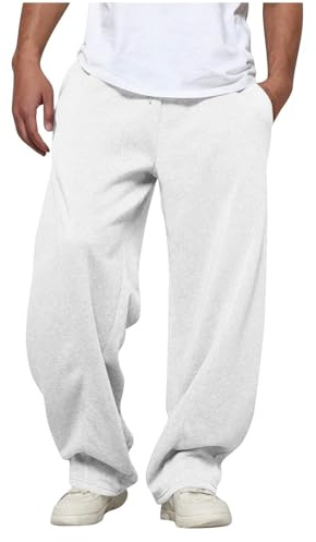 Trainingshose Sporthose Freizeithose Jogginghose Herren Sweatpant Laufhose Jogginghose Herren Baumwolle Thermo Dicke Breite Baggy Warme Fleece Gefütterte Gym Sporthosen Track Pants mit reißverschluss