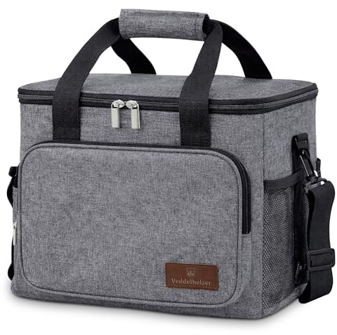 Veddelholzer XXL Borsa termica da 30 litri Borsa da picnic con tracolla Borsa termica e contenitore per il pranzo isolati e pieghevoli, borsa da trasporto per picnic, spiaggia e campeggio