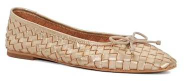 Dune London Ladies Wide Fit Heat Woven Ballet Flats Size UK 7 Ballet Pumps Gold