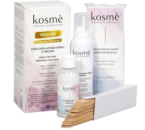 Kosmè Kit Cera Spray a Freddo Karité Depilazione Corpo Viso Bikini