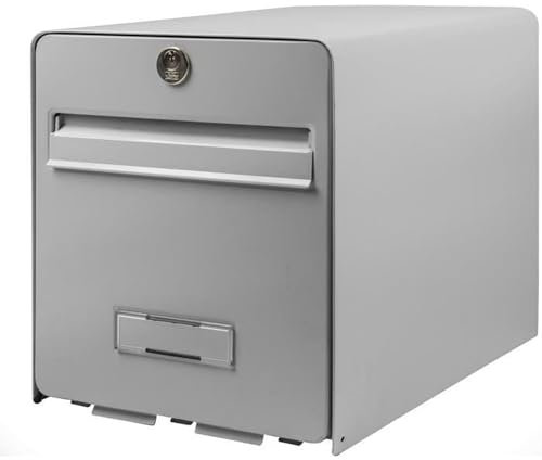 BURG-WÄCHTER Boîte aux Lettres Agréée La Poste, 1 Porte, 501 GR FAVOR, Gris, en Acier Galvanisé, Avec Porte à Ouverture Totale et Stop-Courrier (Porte bloquée à 120°)