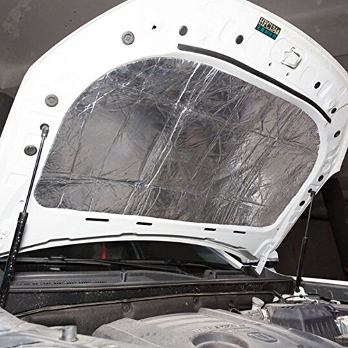QPKING Car Hood Insulation Pad, 10 mm Aluminum-Faced Sound Deadening Foam