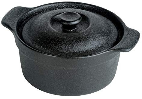 BIA - Mini Casserole Pot - Porcelain Oven Dish - Serving Dish - Casserole Dish with Lid - Gastro-Noir-Mie Range - Small Casserole Dish - Great Individual Pie Dishes