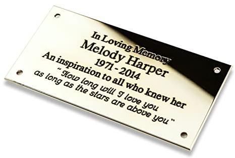 Engraving Studios 4 x 3 Rectangular solid brass engraved nameplate. Personalised engraved memorial plaque