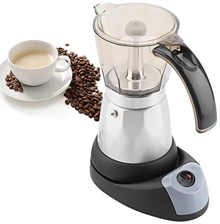 Cafetière électrique, 480W 220V 300ML/6 tasses Électrique détachable Cuisine à domicile Espresso Moka Cafetière Pot UE Plug-Profitez de votre vie à tout moment