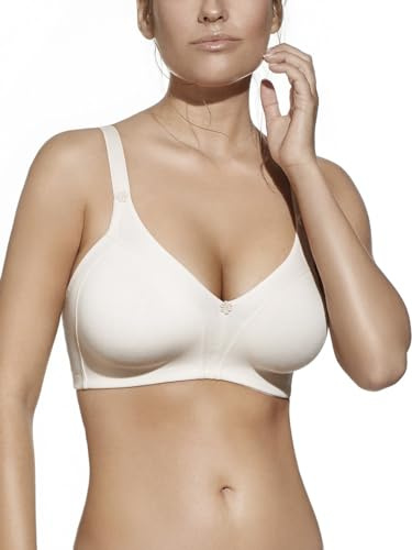 Selene, Sujetador de Mujer en Algodón Transpirable, Sin Aros ni Relleno, Colección Blanca, Color Rosa, Talla 95C