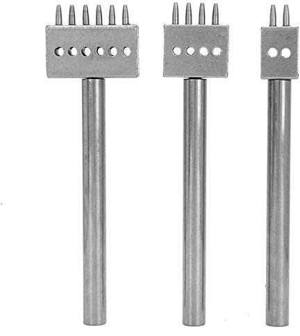 3pcs spaziatura punzone strumento fai da te in pelle artigianato set di perforazione cintura professione cuoio perforazione strumenti punto di taglio per portafoglio(Passo 5mm (2 + 4 + 6))