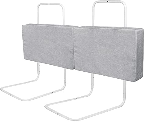 UISEBRT 2 stycken sänggaller, 50 cm, fallskydd, säng, sängskydd för barn, 5 nivåer, justerbar höjd barnsäng, säkerhetsskydd för småbarn, spädbarn och barn, 100 cm, grå
